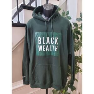 Swarthy Mystic Mens Green Cotton Classic Fit Long Sleeve Black Wealth Hoodie